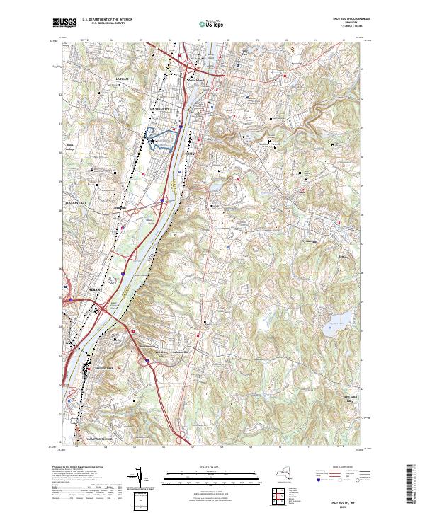 Troy South topographic map thumbnail