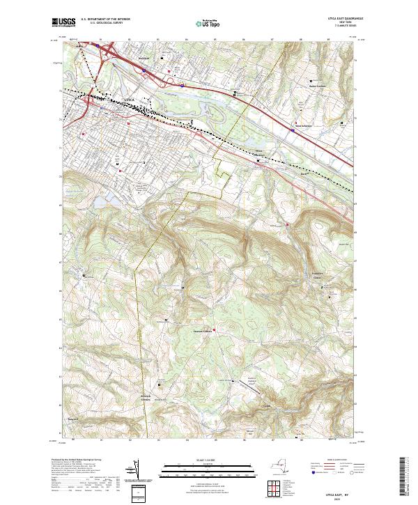 Utica East topographic map thumbnail