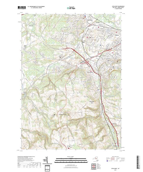 Utica West topographic map thumbnail
