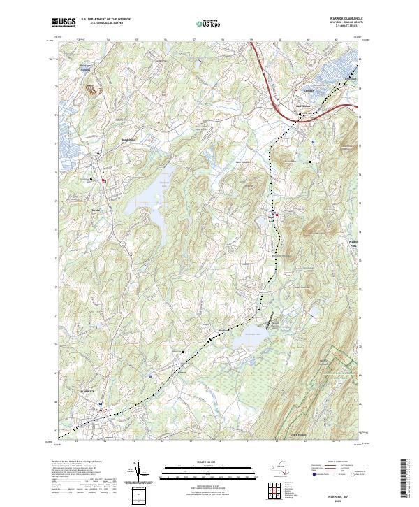 Warwick topographic map thumbnail