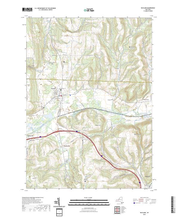 Wayland topographic map thumbnail