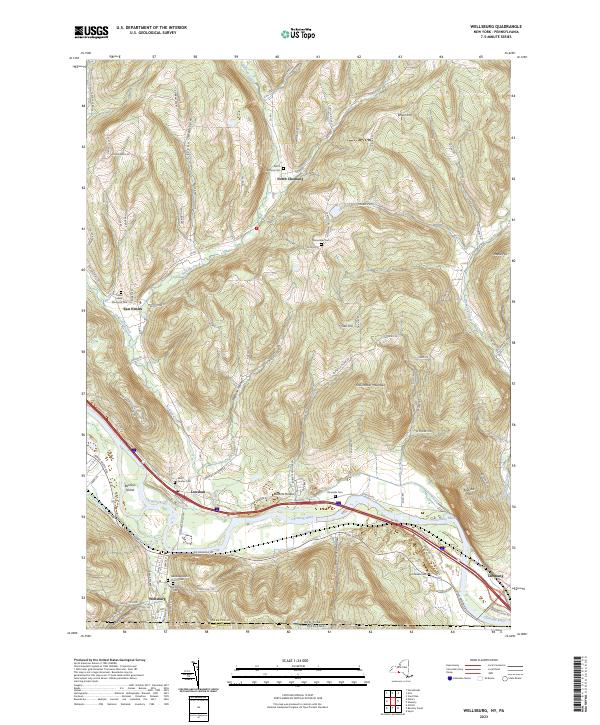Wellsburg topographic map thumbnail