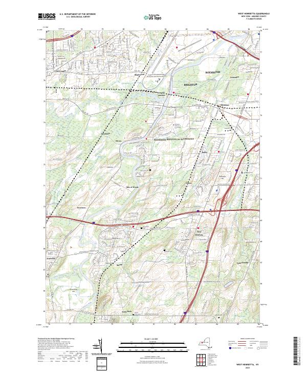 West Henrietta topographic map thumbnail
