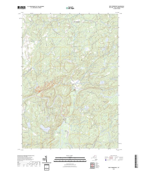 West Pierrepont topographic map thumbnail