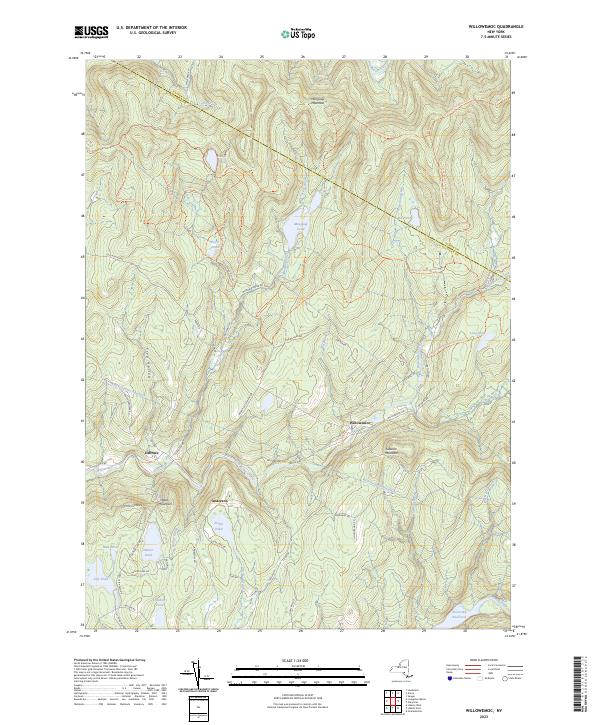 Willowemoc topographic map thumbnail
