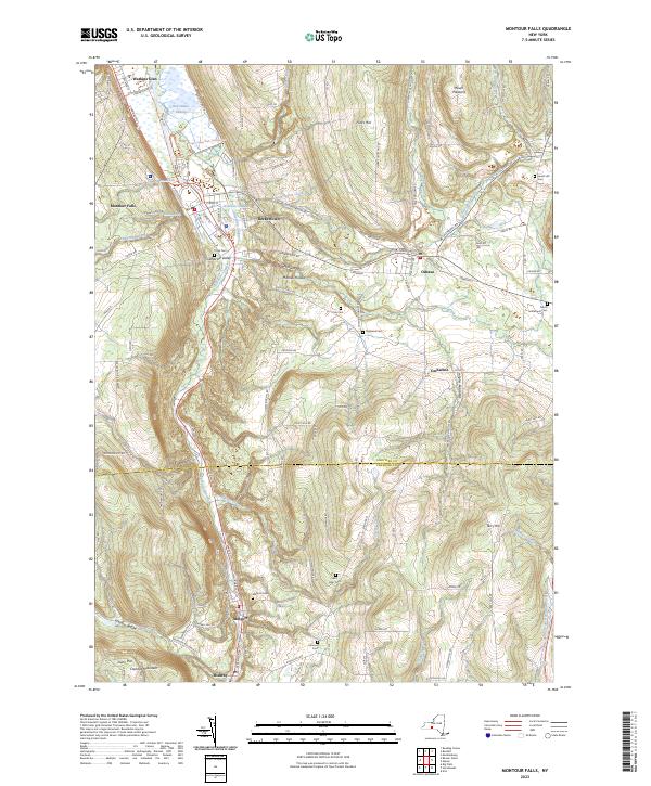 Montour Falls topographic map thumbnail
