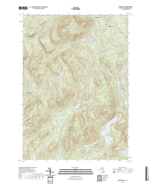 Bakers Mills topographic map thumbnail