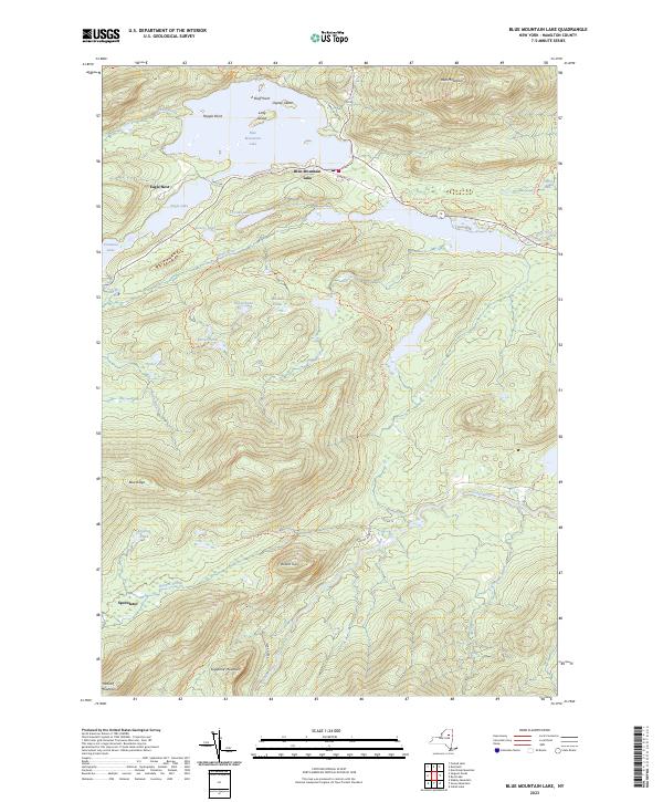 Blue Mountain Lake topographic map thumbnail