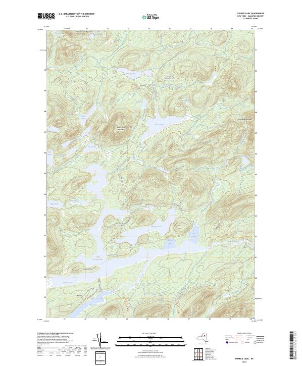 Forked Lake topographic map thumbnail