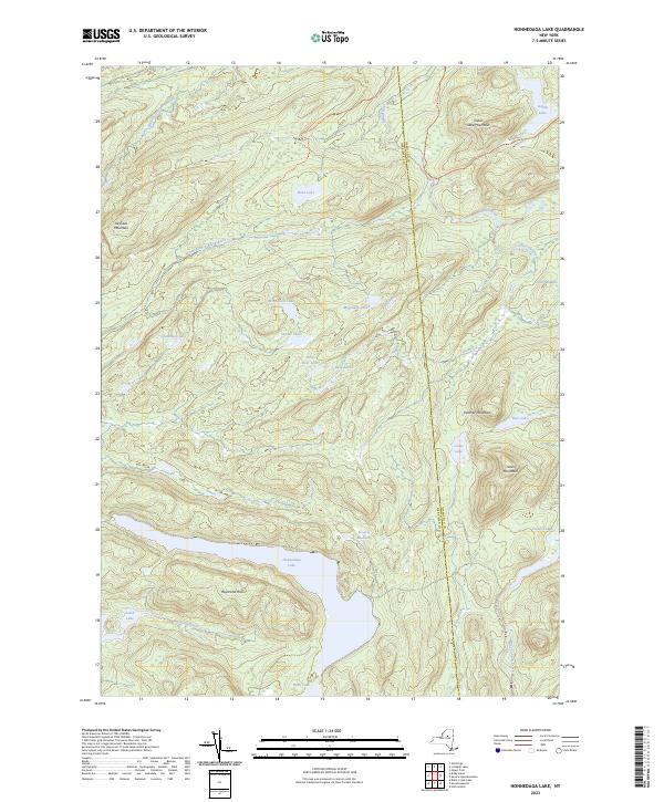 Honnedaga Lake topographic map thumbnail