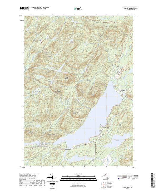 Piseco Lake topographic map thumbnail