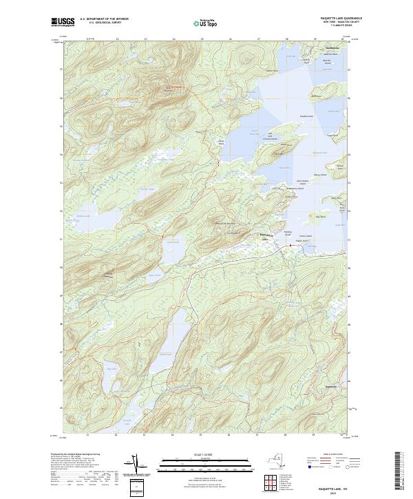 Raquette Lake topographic map thumbnail