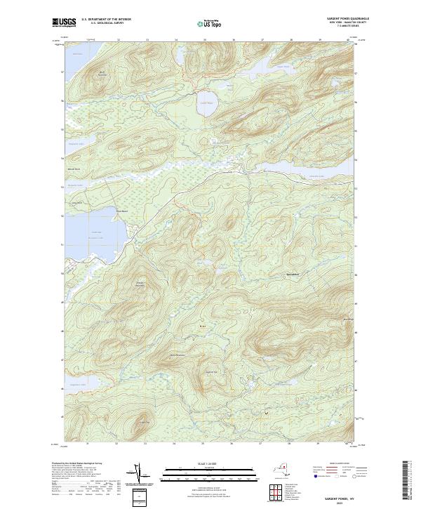 Sargent Ponds topographic map thumbnail