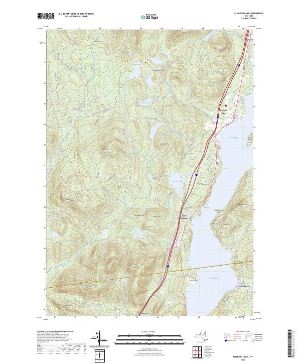 Schroon Lake topographic map thumbnail