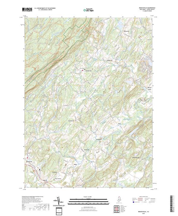 Branchville topographic map thumbnail