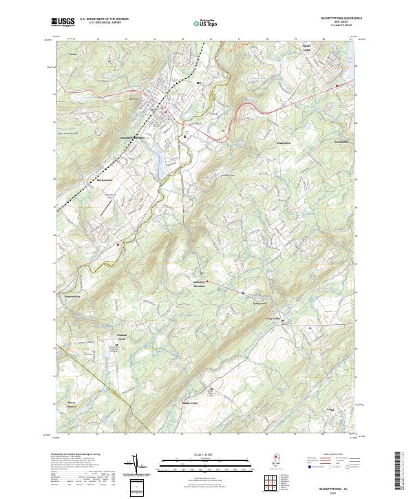 Hackettstown topographic map thumbnail