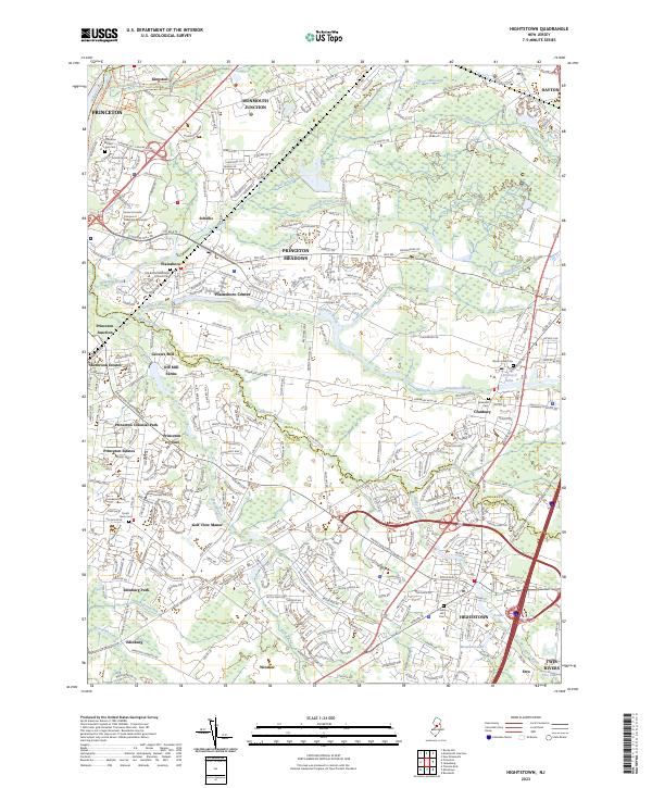Hightstown topographic map thumbnail