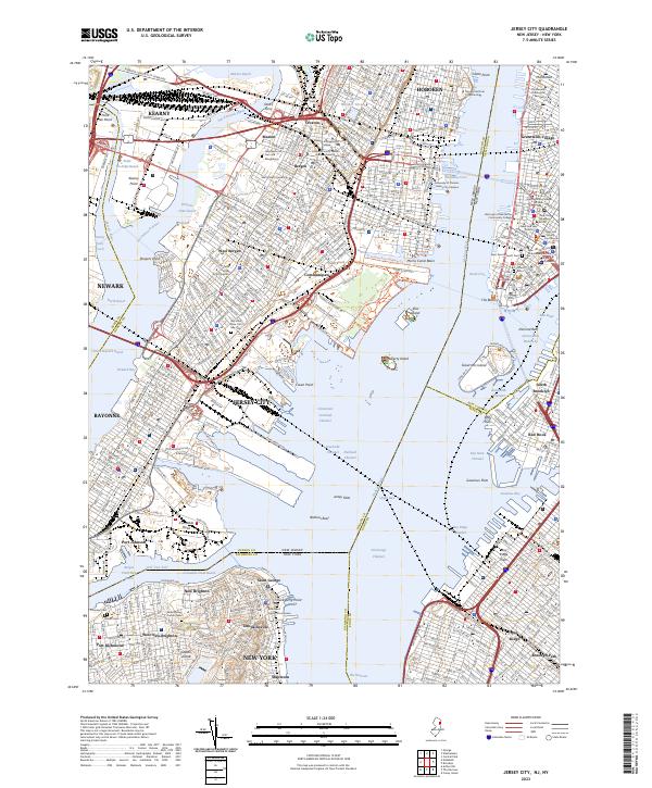 Jersey City topographic map thumbnail