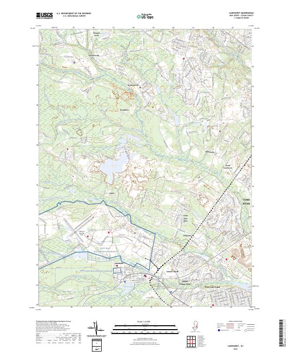 Lakehurst topographic map thumbnail