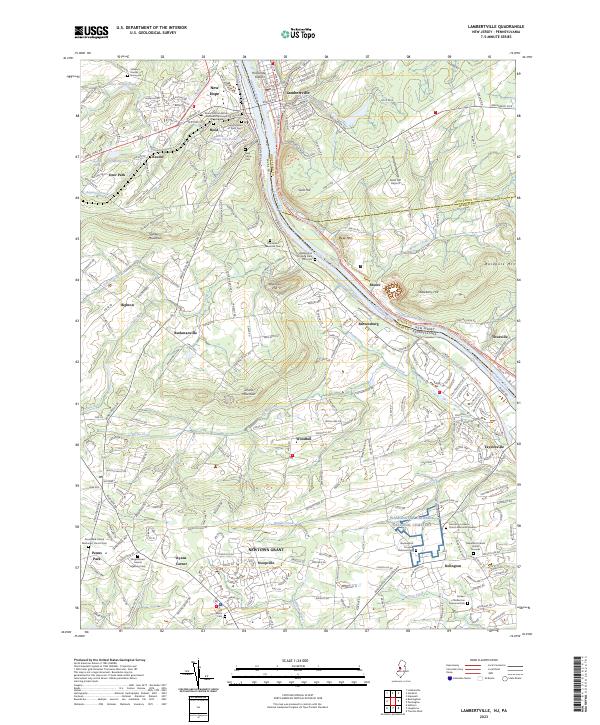Lambertville topographic map thumbnail