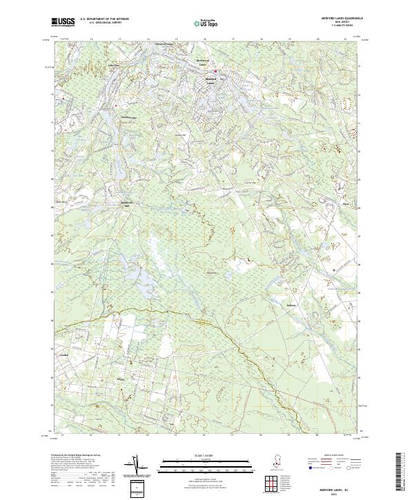 Medford Lakes topographic map thumbnail