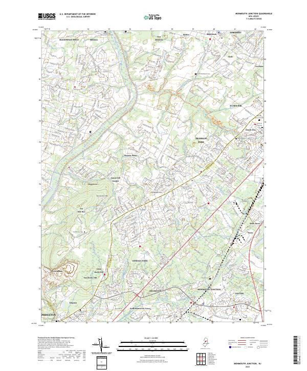 Monmouth Junction topographic map thumbnail