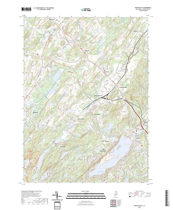 Newton East topographic map thumbnail