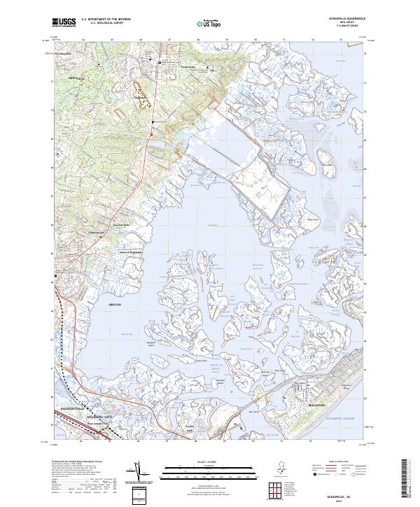 Oceanville topographic map thumbnail