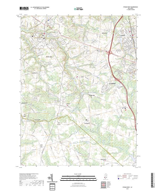 Pitman West topographic map thumbnail