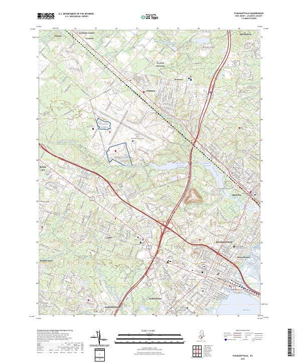 Pleasantville topographic map thumbnail