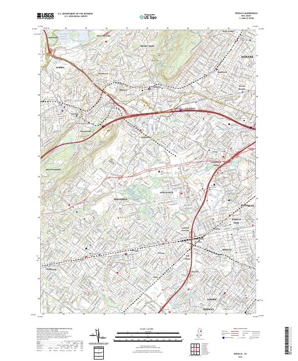 Roselle topographic map thumbnail