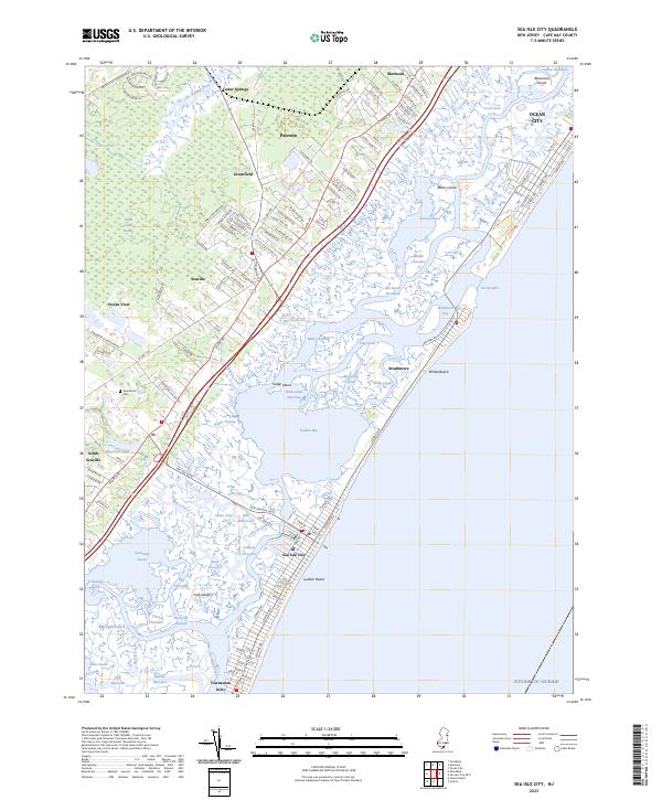 Sea Isle City topographic map thumbnail