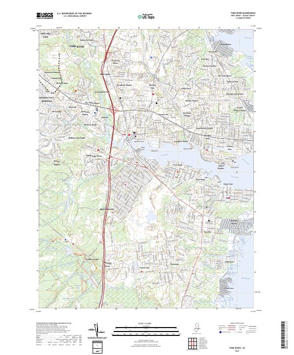 Toms River topographic map thumbnail