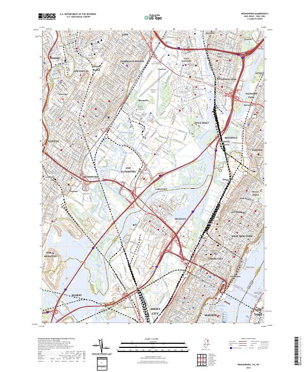Weehawken topographic map thumbnail