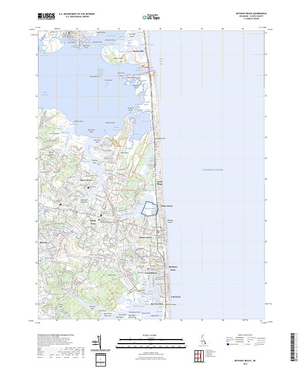 Bethany Beach topographic map thumbnail