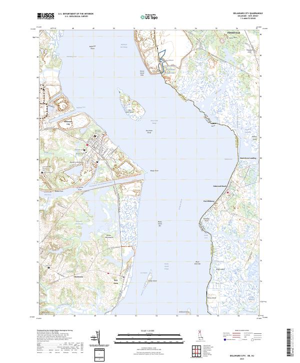 Delaware City topographic map thumbnail
