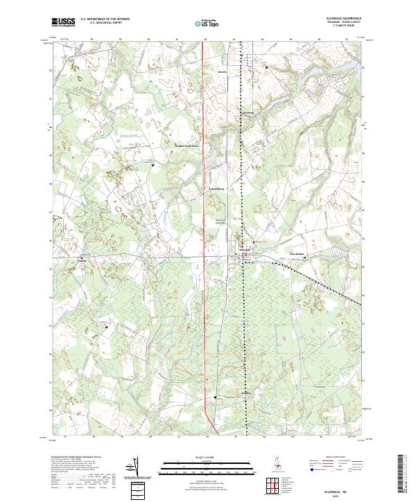 Ellendale topographic map thumbnail