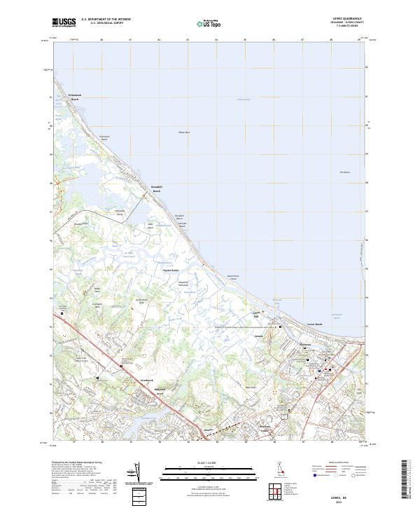 Lewes topographic map thumbnail