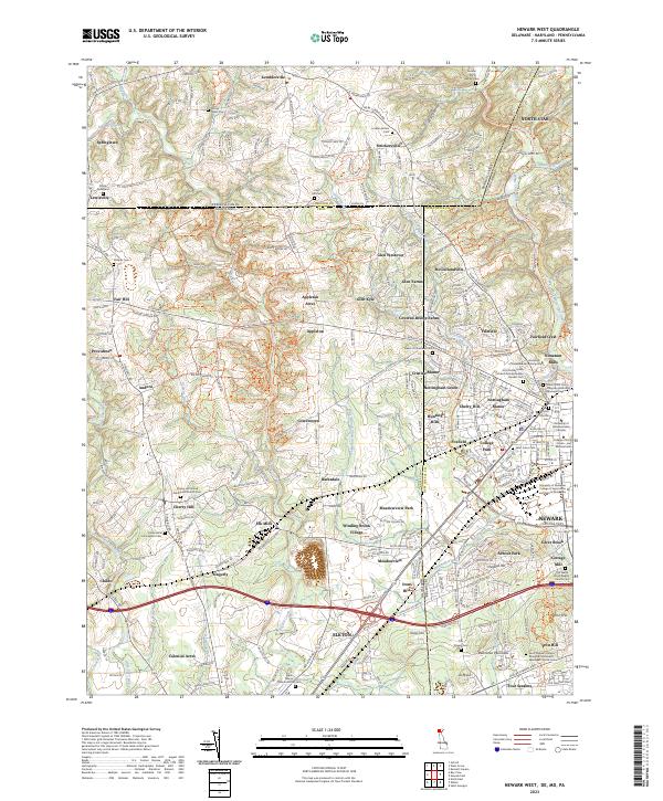 Newark West topographic map thumbnail