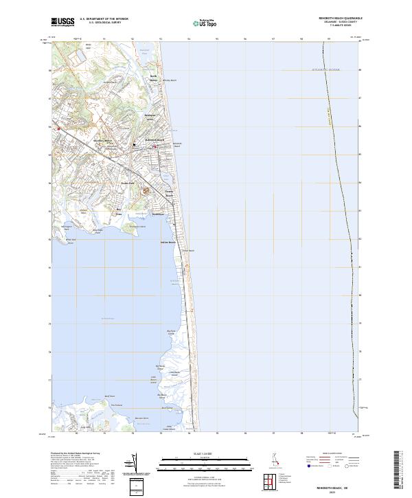 Rehoboth Beach topographic map thumbnail