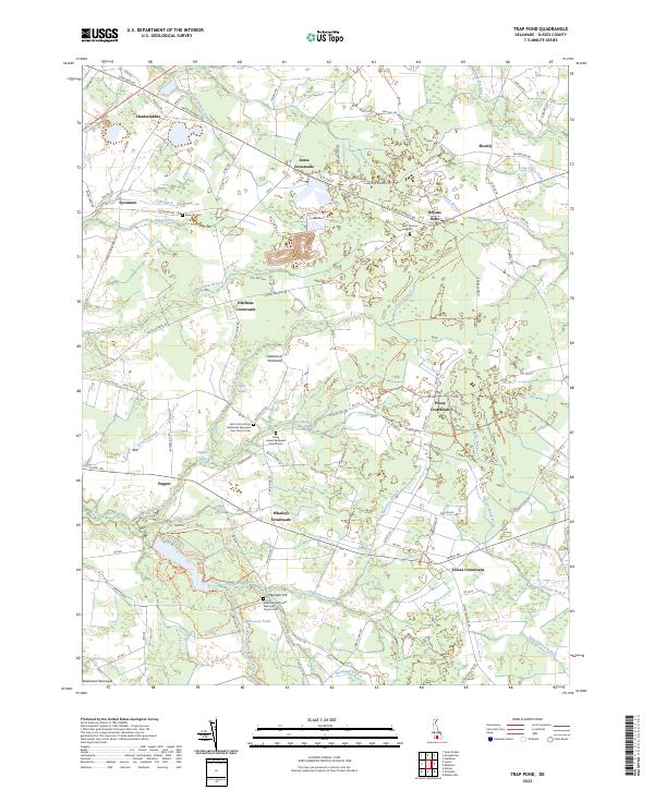 Trap Pond topographic map thumbnail
