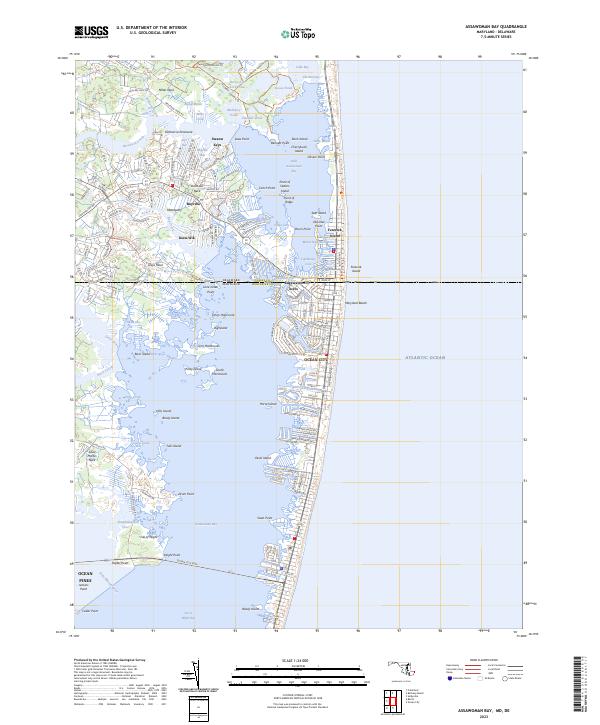 Assawoman Bay topographic map thumbnail