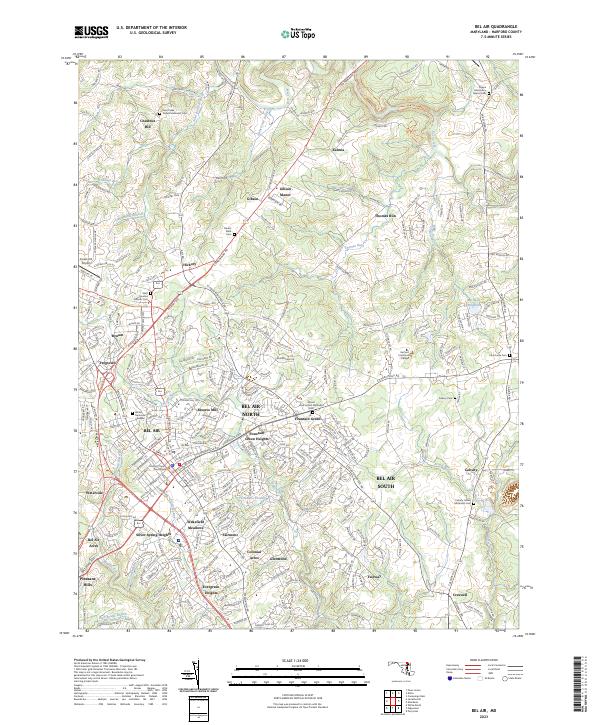Bel Air topographic map thumbnail