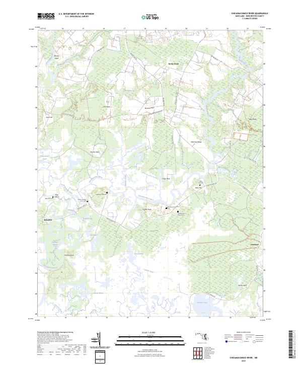 Chicamacomico River topographic map thumbnail