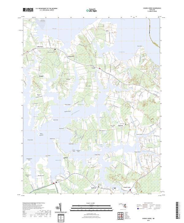 Church Creek topographic map thumbnail