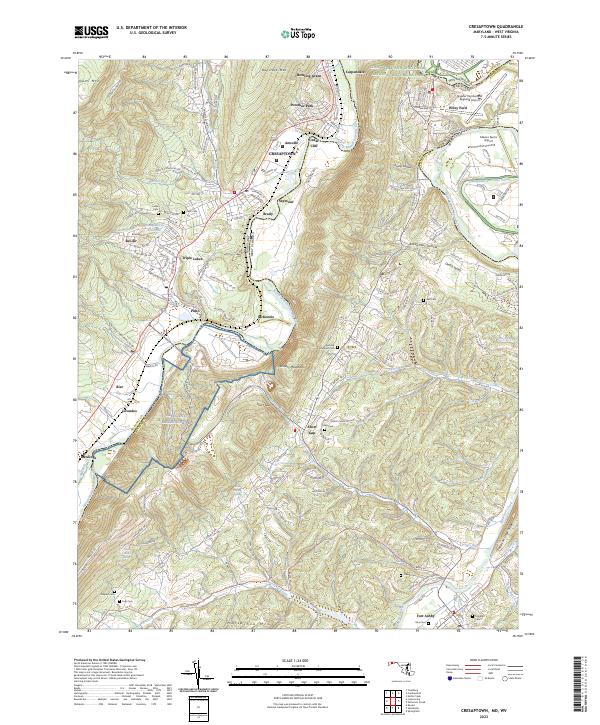 Cresaptown topographic map thumbnail