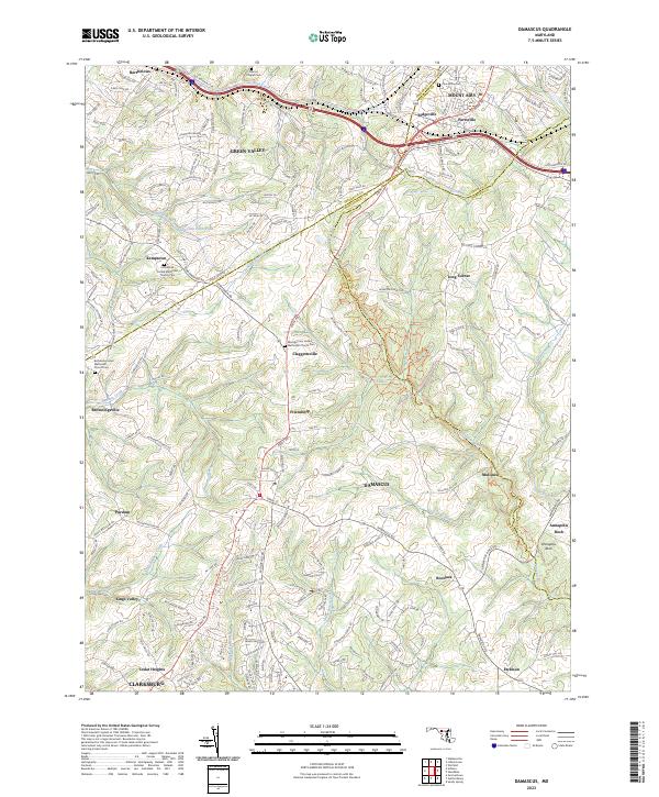 Damascus topographic map thumbnail