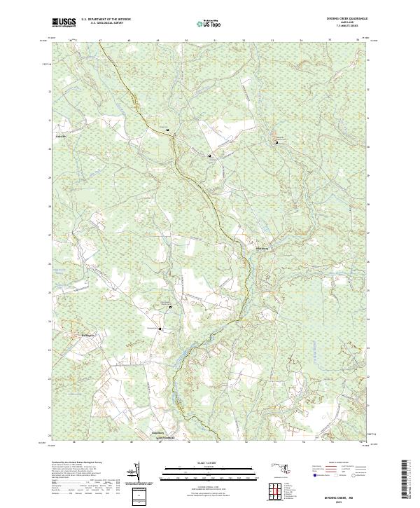 Dividing Creek topographic map thumbnail