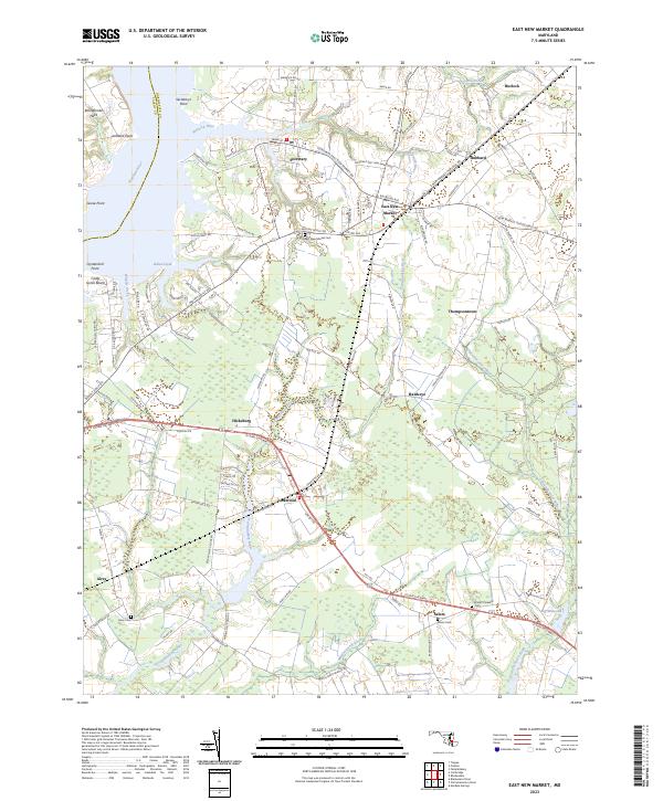 East New Market topographic map thumbnail