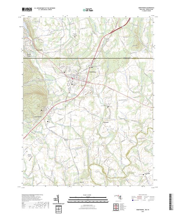 Emmitsburg topographic map thumbnail